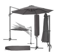 tectake® Parasol de Jardin Exterieur Parasol Déporté, en Aluminium, Ø 300 cm, Inclinable & Réglable en hauteur, Protection UV 50+, Résistant au vent, Housse de protection incluse, Salon de jardin