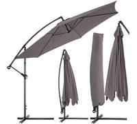 tectake® Parasol de Jardin Exterieur Parasol Déporté Héxagonal à manivelle Cadre en Acier, Ø 350 cm, Inclinaison réglable, Protection UV, Résistant au vent, Housse de protection pour Parasols incluse
