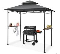 TECTAKE - Pavillon barbecue - Maracaibo résistant aux intempéries, deux étagères - color anthracite, 240x150x250 cm