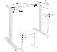 tectake® Pied de Table de Bureau réglable en Hauteur électrique en Acier Bureau Assis Debout 85-129 x 65 x 71-121 cm Pied de Bureau Ordinateur Teletravail Table de Travail, Charge Max 70 Kg