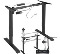 tectake® Pied de Table de Bureau réglable en Hauteur électrique en Acier pour Bureau Assis Debout 85-129 x 65 x 71-121 cm Fonction Mémoire Bureau Ordinateur Pied de Bureau, Charge Max. 70 Kg