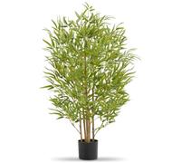 tectake® Plante Artificielle Bambou Artificiel 120cm Fausse Plante Interieur Arbre Vert Arbre Artificiel Décoration Maison idéal pour Décoration Salon Chambre Cuisine Dressing Chambre Enfant Bureau