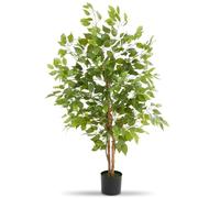 tectake® Plante Artificielle Ficus Artificiel 120cm Fausse Plante Interieur Arbre Vert Arbre Artificiel Décoration Maison idéal pour Décoration Salon Chambre Cuisine Dressing Chambre Enfant Bureau