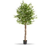 tectake® Plante Artificielle Ficus Artificiel 180cm Fausse Plante Interieur Arbre Vert Arbre Artificiel Décoration Maison idéal pour Décoration Salon Chambre Cuisine Dressing Chambre Enfant Bureau