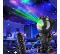 tectake® Projecteur ciel etoile LED chambre Astronaute projecteur Veilleuse bébé Luminaire enfant Musique par Bluetooth Lampe LED avec télécommande Decoration maison Cadeau enfant Gaming - Noir