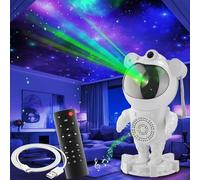 tectake® Projecteur ciel etoile LED chambre Astronaute projecteur Veilleuse bébé Luminaire enfant Musique par Bluetooth Lampe LED avec télécommande Decoration maison Cadeau enfant Gaming - Blanc