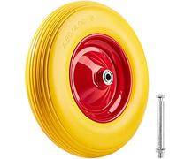 TecTake Roue complète de brouette Caoutchouc Plein polyuréthane | increvable | INCL. Jante en Acier et essieu | Capacité de Charge: 150 kg