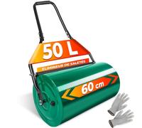 tectake® Rouleau à Gazon Rouleau de Jardin, Tambour 60 cm Équipé d'un racleur Lestage Eau ou Sable, Entretien Pelouse, pour Semis et Graines, Outil de Jardinage, Jardin, Aide la Pousse du Gazon