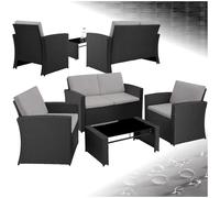 Salon bas de jardin LUCQUES 4 places - noir/gris