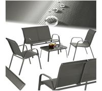 tectake® Salon de Jardin Extérieur 4 Personnes Ensemble Canapé 2 Places 2 Fauteuil Salon et Table de Jardin, Mobilier pour Amenagement Balcon Terrasse Veranda Fauteuil Exterieur terrasse