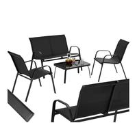 tectake® Salon de Jardin Extérieur 4 Personnes Ensemble Canapé 2 Places 2 Fauteuil Salon et Table de Jardin, Mobilier pour Amenagement Balcon Terrasse Veranda Fauteuil Exterieur terrasse