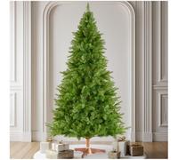 tectake® Sapin de Noel Artificiel 220 cm Type Nordmann Vert avec Pieds Pliables en Bois Branches denses & réalistes Arbre de Noel Sapin de Noel Artificiel pour Décoration Noel Maison Cosy