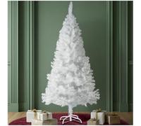 tectake® Sapin de Noël Artificiel Type Nordmann 180 cm, 533 Branches, Blanc avec Pied Metallique Arbre de Noel Sapin de Noel Artificiel pour Décoration Noel - Plusieurs Tailles