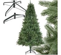 tectake® Sapin de Noël Artificiel Type Nordmann 210 cm Vert avec Pied Metallique Branches denses & réalistes Arbre de Noel Sapin de Noel Artificiel pour Décoration Noel - Plusieurs Tailles