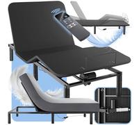tectake® Sommier 90x200 électrique Pliable pour Lit Adulte, Lit ado ou Lit Enfant avec Moteur Silencieux & télécommande, Éclairage indirect LED, Repose Pieds Variable Lit Pliant Sommier Pliable