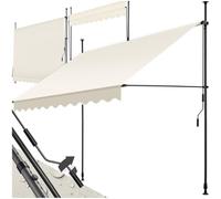 tectake Store banne sans Perçage Auvent Marquise Retractable avec Manivelle Multi-Fonction Store latéral Enroulable Brise Vue Brise Soleil Opaque en Aluminium - Beige 250 x 180 cm