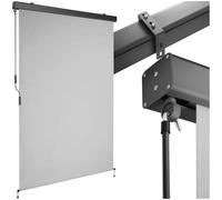 tectake® Store banne Vertical avec Manivelle, Multi-Fonction Store Vertical Enroulable Brise Soleil Brise Vue Jardin Brise Vue Balcon Opaque en Acier laqué époxy - Gris Clair, 120 x 250 cm