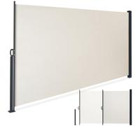 tectake® Store latéral 160 x 300 cm, Résistant aux intempéries, Protection Soleil et Vent, Brise Vue Opaque, Tissu en Polyester Enduit, Auvent latéral Extensible, Mécanisme d'enroulement - Beige