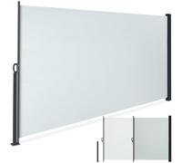 tectake® Store latéral 200 x 300 cm, Résistant aux intempéries, Protection Soleil et Vent, Brise Vue Opaque, Tissu en Polyester Enduit, Auvent latéral Extensible, Mécanisme d'enroulement - Gris