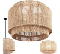 tectake® Suspension luminaire Ø46 x 32 cm, Abat jour en jute, Style Boho, Lustre 40W, Abat jour plafond, Lustre salon bohème, Plafonnier chambre Plafonnier cuisine Luminaire chambre, Suspension salon