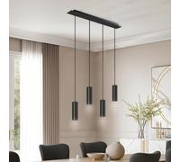 Luminaire - TECTAKE - Plafonnier LUMEA 4 lampes GU10 40 W, câbles réglables en longueur style industriel, 9 x 75 x 146 cm - Noir