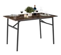 tectake® Table à Manger Tendance 120 x 75 x 76 cm pour Salle à Manger, Table Cuisine Style Industriel Tables 4 Places, Meuble Industriel, Meuble Salon Séjour Cuisine Bois et Acier, Bois foncé