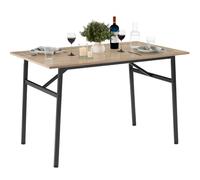 tectake® Table à Manger Tendance 120 x 75 x 76 cm pour Salle à Manger, Table Cuisine Style Industriel Tables 4 Places, Meuble Industriel, Meuble Salon Séjour Cuisine Bois et Acier, Bois Clair
