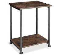 tectake® Table Basse 38,5 x 30 x 51,5 cm, Bout de canape, Style Industriel, 2 Etageres, Cadre en Acier, Table de Chevet, Petit Meuble, Salon, Chambre, Bureau, Meuble d'appoint, Chevet de lit