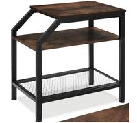 tectake® Table d'appoint 36,5 x 58,5 x 59,5 cm, Table Basse Salon à 3 Niveaux Style Industriel, Meuble Salon, Bout de Canapé, Meuble Entree Couloir, Bureau, Chevet de lit Chambre, Bois foncé