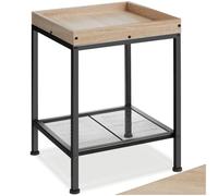 tectake® Table d'appoint 41,5 x 41 x 56 cm, Bout de canape, Style Industriel Rustique, Table de Chevet, Petit Meuble de Rangement, Gueridon, Meuble Entree, Salon, Bureau, Chambre, Bois Clair