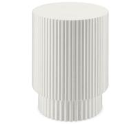 tectake® Table d'appoint Ronde Ø 38 x 51 cm, Résistante aux intempéries | Surface rainurée, Aspect béton mat, Socle surélevé élégant, Oxyde de magnésium, Revêtement antidérapant, Max. 25 kg, Crème