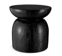 tectake® Table d'appoint ronde, Ø40x40 cm, Intérieur & Extérieur, Max. 25kg | Oxyde de magnésium, Design Chubby, Résistant aux intempéries, Sans montage, Patins antidérapants, Finition brillante texturée