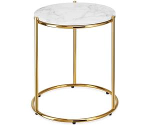 tectake® Table d'appoint Ronde ⌀43 cm Aspect Marbre Table de Chevet Design Moderne Bout de canape Meuble d'appoint pour Salon, Chambre, Bureau, Dressing, Tables de Nuit, Entrée
