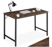 tectake® Table de Bureau Design Industriel en Bois MDF & Acier Bureau Ergonomique 120x50x75,5cm Bureaux Informatique Bureaux Ordinateur Teletravail - Bois foncé Industriel Rustique