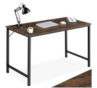 tectake® Table de Bureau Design Industriel en Bois MDF & Acier Bureau Ergonomique 140 x 60 x 75,5 cm Bureaux Informatique Bureaux Ordinateur Teletravail - Bois foncé Industriel Rustique