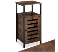 tectake® Table de Chevet 38,5 x 31,5 x 81 cm, Style Industriel, Table de Nuit, Porte magnétique et étagère réglable, Meuble d'appoint Chambre, Salon, Bureau, Petit Meuble de Rangement, Bois foncé