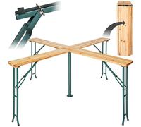 tectake® Table Haute Mange Debout Pliable en Bois & Acier laqué 241x241x103cm Table de Bar avec Porte Parasol, pour jusqu'à 20 Personnes, Réception Mariage Anniversaire Fête de Jardin