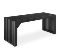 tectake® Tabouret/Banc Polyvalent, 104 x 35 x 43 cm, Design à Lamelles | Renforts angulaires, Patins en feutre, Capacité 350 kg, Utilisable en Table d'appoint, Banc Entrée Salle de Bain Salon, Noir