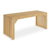 tectake® Tabouret/Banc Polyvalent, 104 x 35 x 43 cm, Design à Lamelles | Renforts angulaires, Patins en feutre, Capacité 350kg, Utilisable en Table d'appoint, Banc Entrée Salle de Bain Salon, Bambou