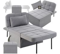 tectake® Tabouret Repose Pied Pouf Salon modulable 4en1 Chaise Longue Fauteuil Lit 1 Personne jusqu'à 150 kg Design scandinave Cosy pour Coiffeuse, Salon, Chambre, Bureau