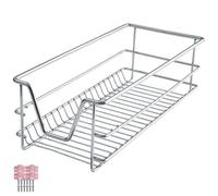 tectake® Tiroir coulissant Cuisine, 30 cm, Organisateur placard, Tiroir/Panier télescopique en acier, Rangement Cuisine, Dressing, Chambre, Garde manger, Bureau, Rangement sous evier