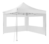 Barnum - TECTAKE - Tonnelle OLIVIA en aluminium, pliante et réglable, avec 2 protections latérales, 3 x 3 m - Blanc