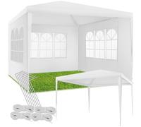 tectake® Tonnelle de Jardin Exterieur Tente de Reception 3x3m Protection UV 30+, Cadre Extra Solide en Acier époxy, Barnum Chapiteau Gazebo Pavillon de Jardin, résistant à l'eau avec Parois Amovibles