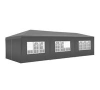 tectake® Tonnelle de Jardin Exterieur Tente de Reception 9x3m Protection UV 30+, Barnum Chapiteau Gazebo Pavillon de Jardin, résistant à l'eau avec Parois Amovibles, Cadre Robuste en Acier époxy