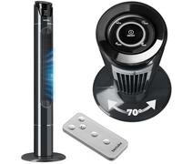 tectake® Ventilateur Colonne 110 cm, 3 modes et 3 vitesses, Fonction de minuterie, Ecran LED, Télécommande, Ventilateur Silencieux & Oscillant pour Bureau, Chambre, Salon, Maison - Gris Anthracite