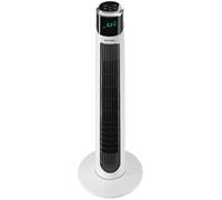 tectake® Ventilateur Colonne 93 cm, 3 modes 3 vitesses, Minuterie 12h, Télécommande, Oscillation à 90°, Ecran tactile & Affichage LED, Ventilateur Silencieux, Faible consommation d'énergie - Blanc