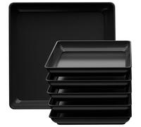 Tectsia Lot de 5 soucoupes carrées de 20,3 cm pour Pots de Fleurs, récupérateur d'eau pour Plantes, plaques d'arrosage avec Fond en Plastique pour intérieur et extérieur, Noir