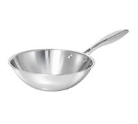 TeCuisine - Wok Inox 18/10 Triply - 20 cm - Sans Revêtement - Sans PFAS, PFOA, PTFE - Compatible Tous Feux Dont Induction - Manche Riveté Froid - Cuisson Saine et Durable