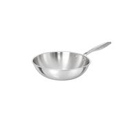 TeCuisine - Wok Inox 18/10 Triply - 24 cm - Sans Revêtement - Sans PFAS, PFOA, PTFE - Compatible Tous Feux Dont Induction - Manche Riveté Froid - Cuisson Saine et Durable