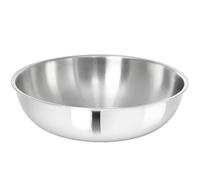 TeCuisine - Wok Inox 18/10 Triply - 28 cm - Sans Manche - Sans Revêtement - Sans PFAS, PFOA, PTFE - Compatible Tous Feux Dont Induction - Cuisson Saine et Durable